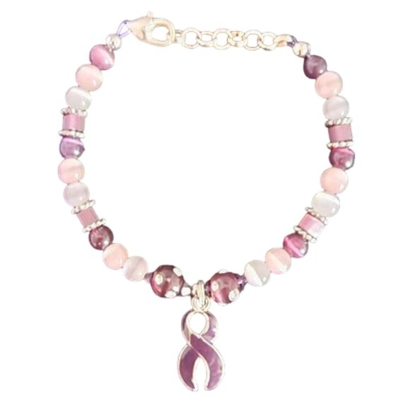 Purple/Violet Awareness Ribbon Bracelet #17 - Picture 1 of 4